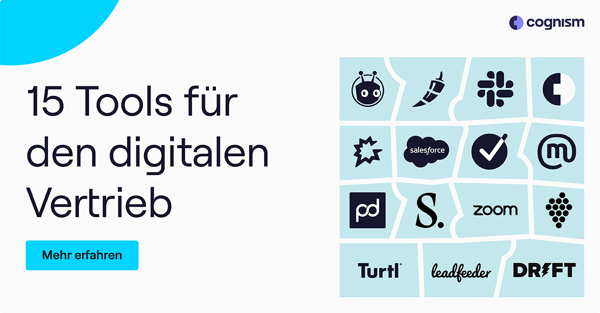 Link zum Cognism-Blogbeitrag: Die 15 beliebtesten Vertriebstools für den digitalen Vertrieb